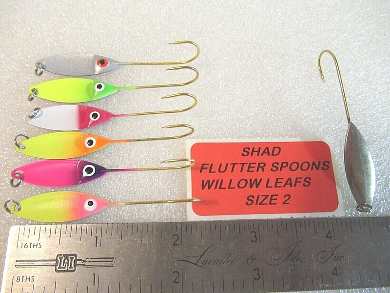 SHAD GRABBERS FLUTTER SPOON WILLOW LEAFS SZ 2 BLADE CHOOSE COLOR / QTY UV Blast