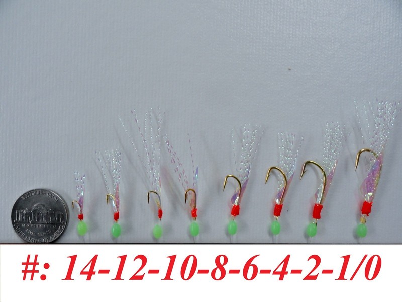 Sabiki Bait Rigs 6 Hooks Saltwater Fishing Lure Size:2/0,1,2,4,6,8,10,12,14- 417 gallery