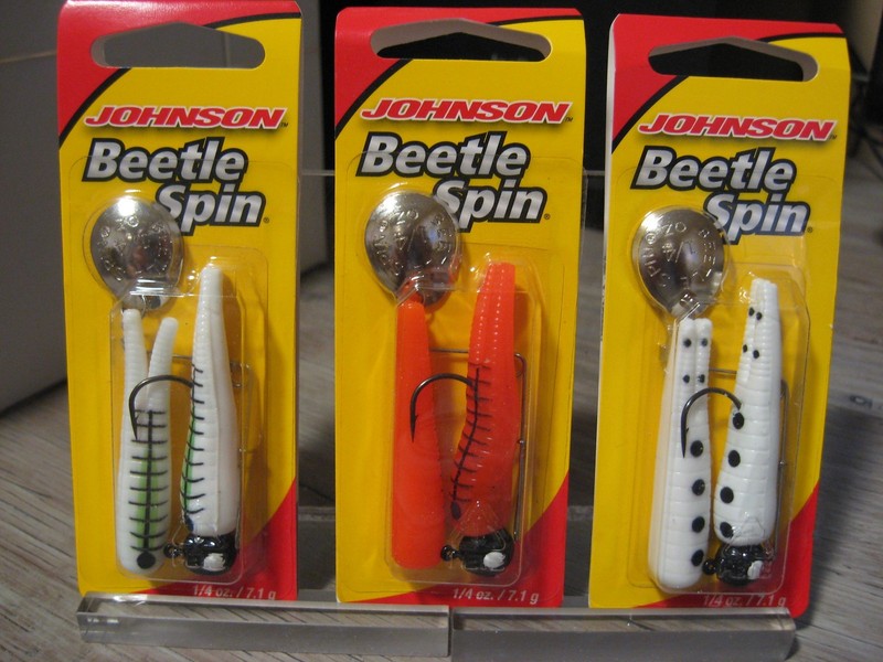 Johnson 1/4 Oz Beetle Spin Nickel Blade 2" Soft Fishing Baits - Choose Colors gallery
