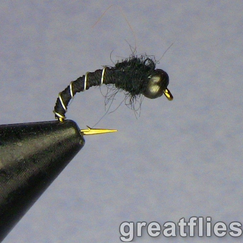 1 dozen (12) – Zebra Midge – Black Bead Head