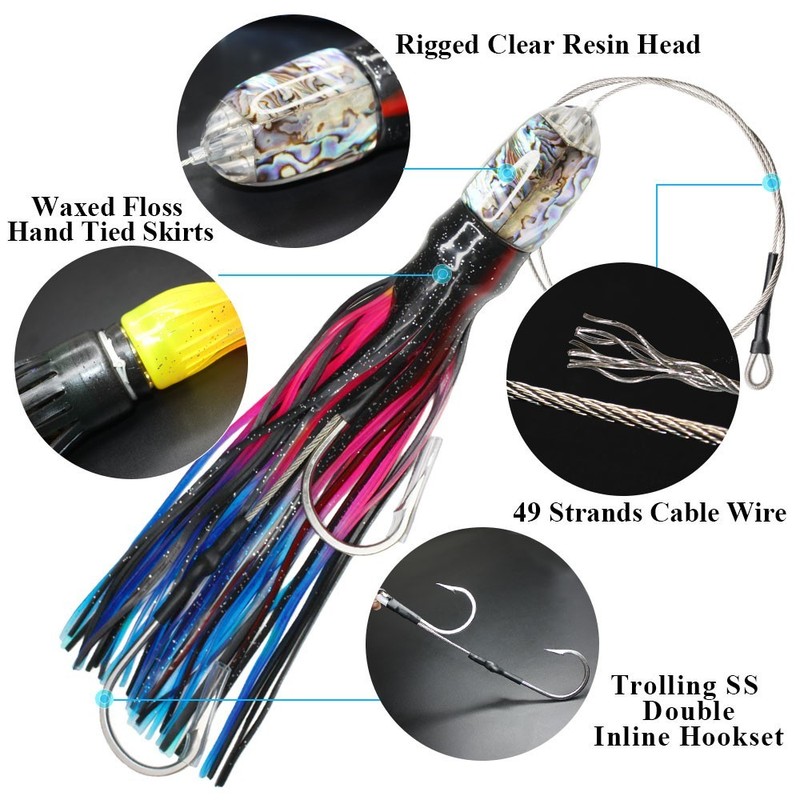 VIKETECH 12'' Resin Saltwater Fishing Trolling Lure for Marlin Tuna Mahi Mahi gallery