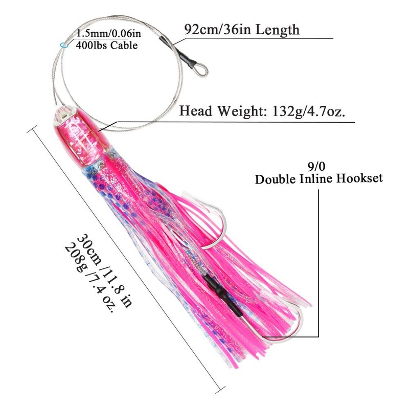 VIKETECH 12'' Resin Saltwater Fishing Trolling Lure for Marlin Tuna Mahi Mahi gallery