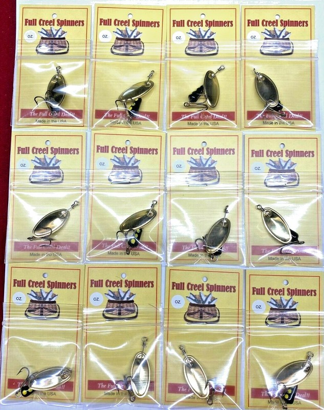 Lot Of 12 Inline Trout Spinners American Made Spinners Black Yellow Dots 1/8 Oz. gallery