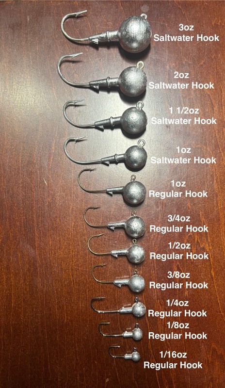 Round Jig Heads Bulk-1/16oz 1/8oz 1/4oz 3/8oz 1/2oz 3/4oz 1oz 1.5oz 2oz 3oz