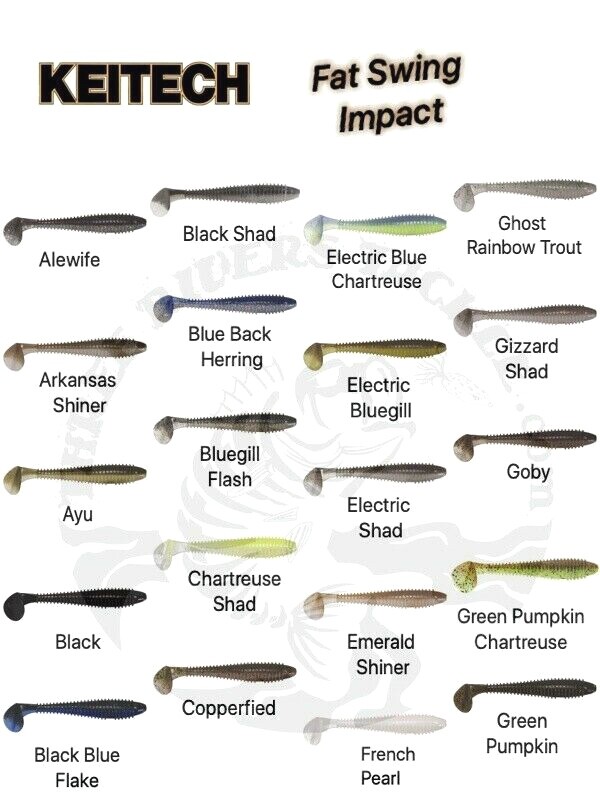 (NEWEST COLORS) Keitech FAT Swing Impact Swimbait – Choose Size / Choose Color