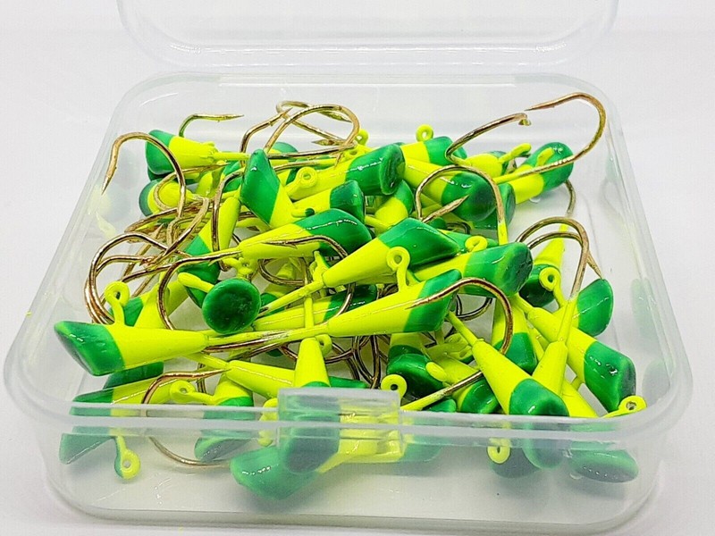 50PCs 1/16 oz Shad Dart Lead Jig Heads Fishing hooks Crappie Panfish Bass Lures gallery