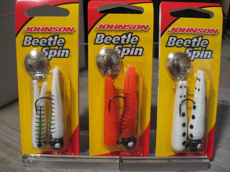 Johnson 1/4 Oz Beetle Spin Nickel Blade 2" Soft Fishing Baits - Choose Colors gallery