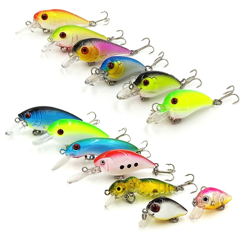 30PCS Kinds of Fishing Lures Crankbaits Hooks Minnow Baits Bass Tackle Crank Set gallery