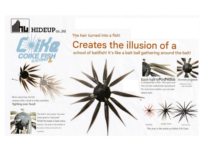 HIDEUP COIKE FISH L ELASTOMER Please Choose a Color NEW Fast Ship 1 Day Japan gallery