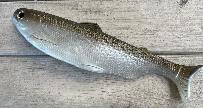 Weedless Swimbait 8” wedge tail Color Hitch Lot Of 1 Bait gallery