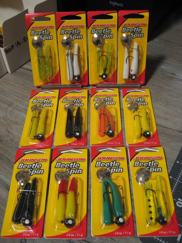 Johnson 1/4 Oz Beetle Spin Nickel Blade 2" Soft Fishing Baits - Choose Colors gallery