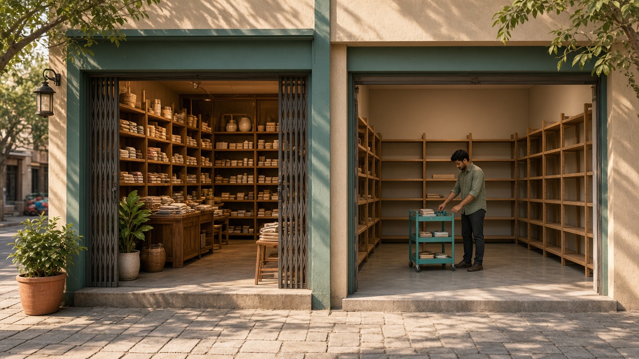 Two retail shop fronts preparing for multi-store expansion in India